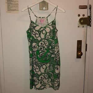 Lilly Pulitzer green printed silk dress